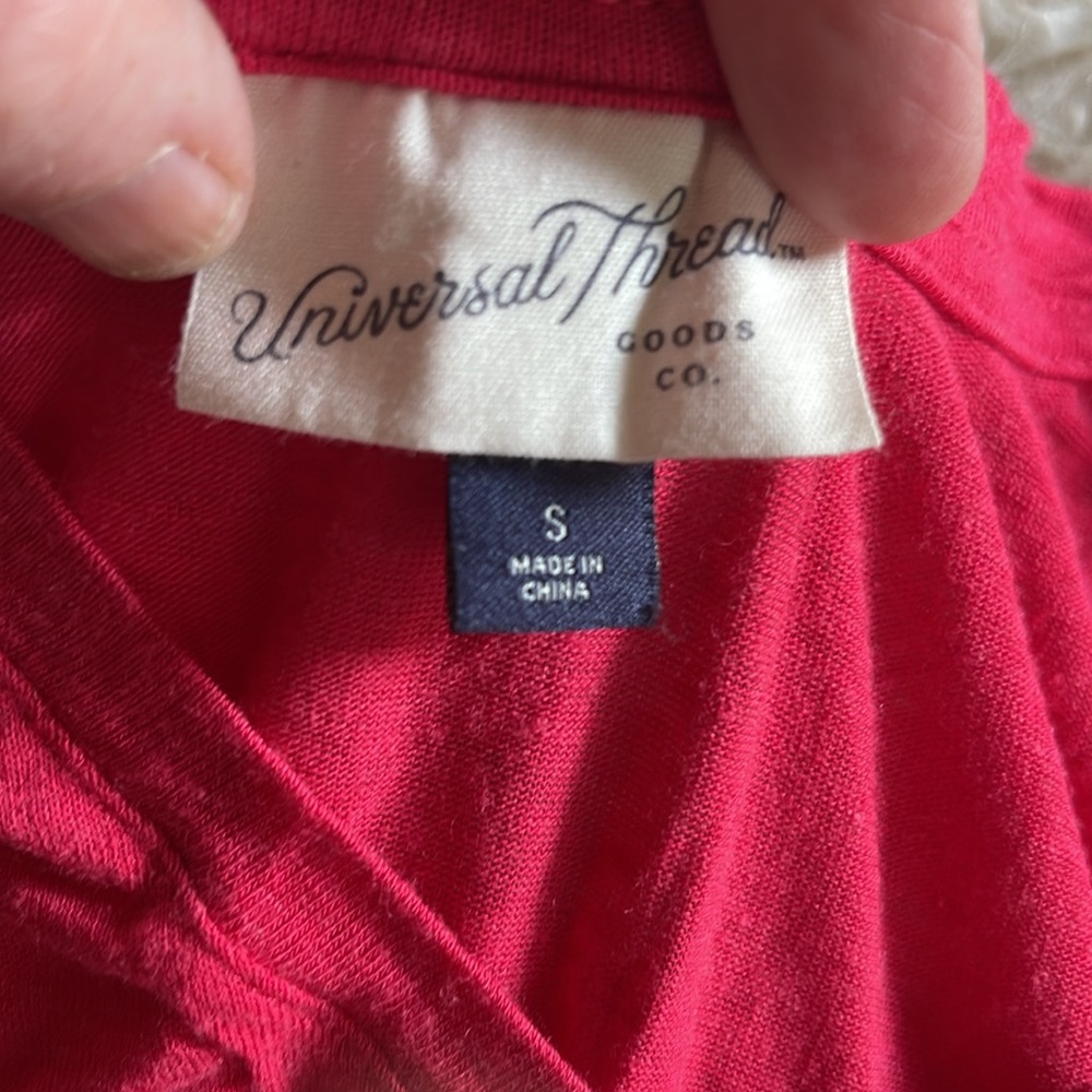 Universal Thread linen V-Neck Tie-Front Tank Top - Pink S - Picture 4 of 5